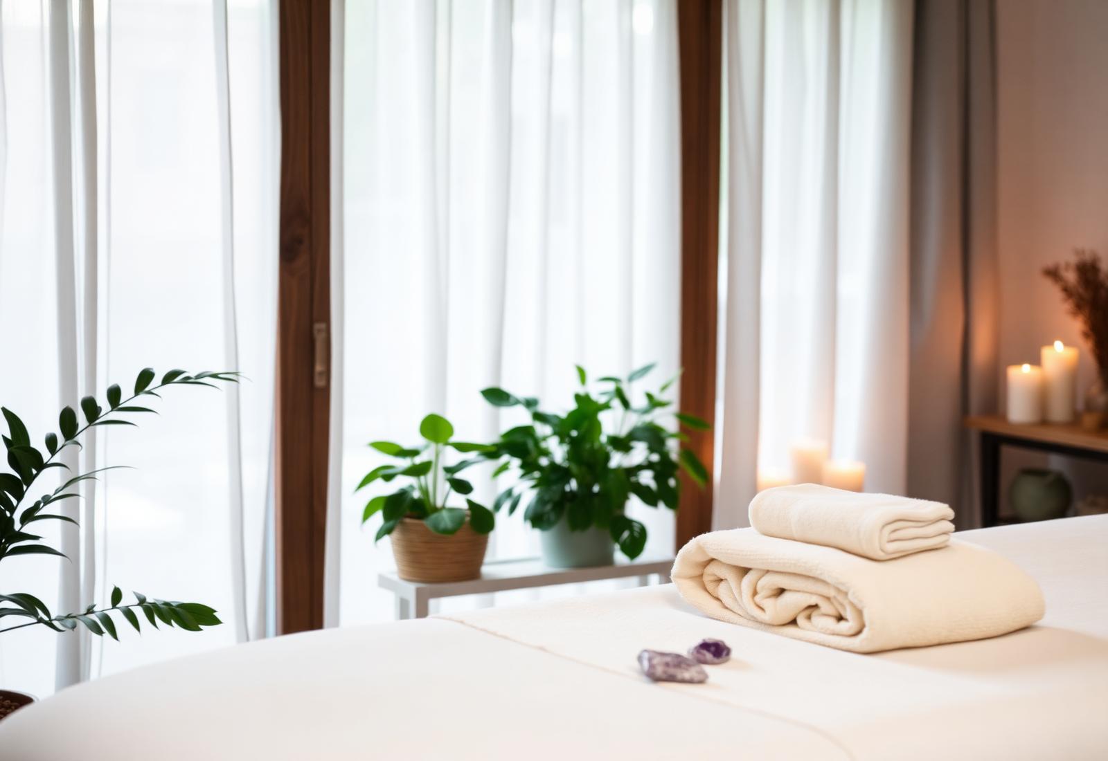A calm, sunlit holistic healing room